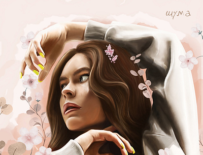 portrait in sakura leaves adobe illustrator adobe photoshop illustraion illustration illustration art illustrator japan portrait art portrait illustration sakura портрет