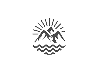 Sea Waves Mountain Logo app art branding design flat graphic design icon illustration logo mountain sea vector waves