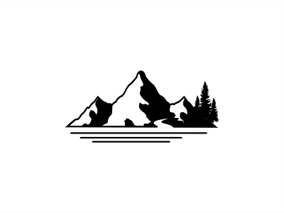mountain view silhouette logo art branding design flat graphic design icon illustration logo mountain park silhouette vector view