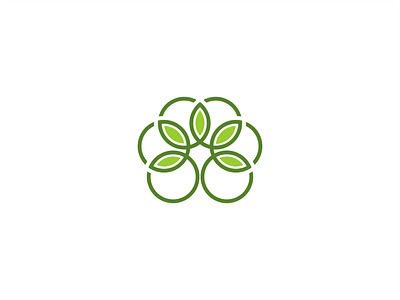 Cirle Leaf Geometric Logo
