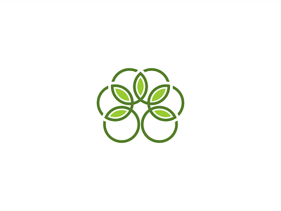 Cirle Leaf Geometric Logo