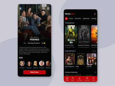 Movie Streaming App mobile streaming ui movie streaming app ui uiux user interface ux