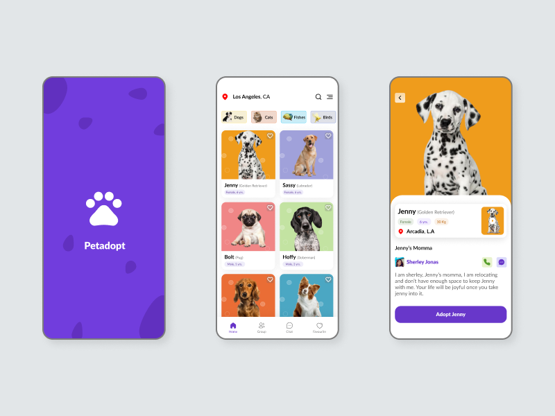 Pet Adopt App UI by Neeraj Pandey on Dribbble