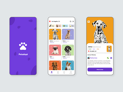 Pet Adopt App UI pet dog adopt ui ui user interface ux