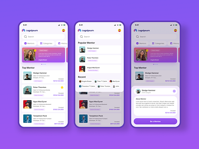 Mentor Apps design ui ux vector