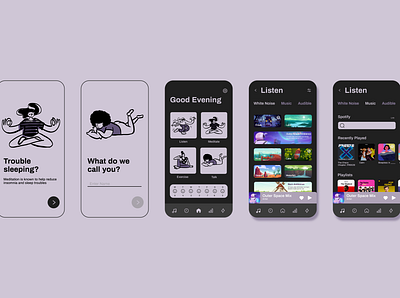 Mindful App - UI app branding design graphic design icon illustration logo mindful app sleep tracker app ui ux vector