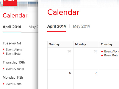 Responsive Calendar calendar rwd