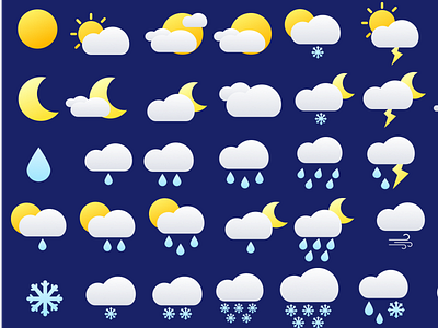 Weather Icons 3d app feature brand identity branding custom icons design freelancer gradient icons graphic design icon designer icon set icons illustration mockup ui uxui uxui design weather app weather icons weather report