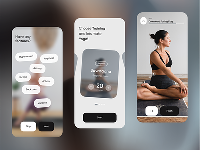 Mobile app for yoga training app concept design dribbblers figma fitness grey journal journal style mobile namaste style ui ux yoga