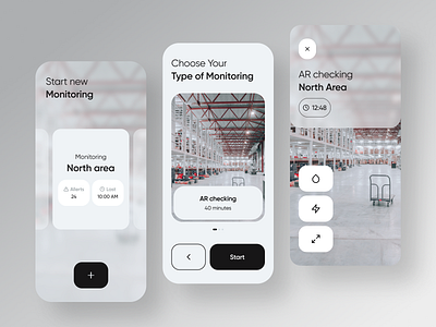 Robot monitoring app app ar concept design figma grey heimdall mobile mobile app monitoring robot ui ux