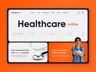 Healthcare online hub landing page