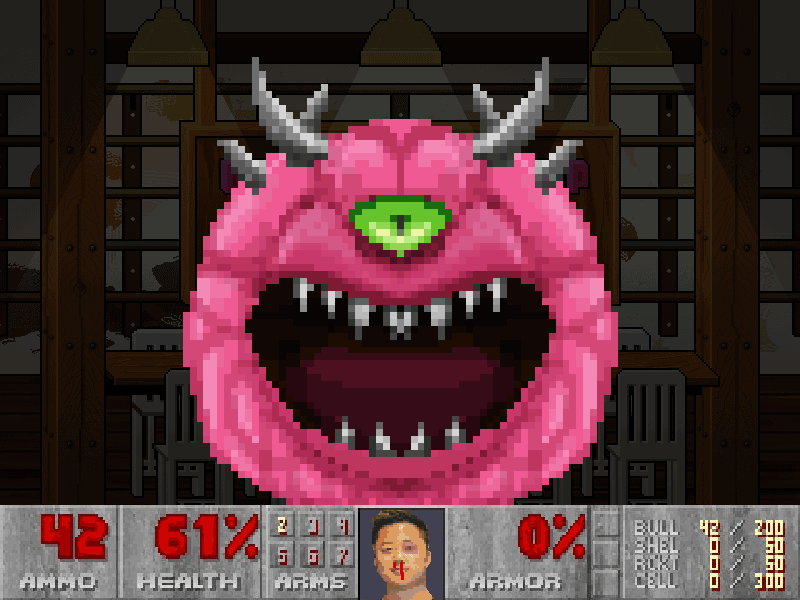Official Dribbble Meetup - Dec 3 in Toronto! dribbble meetup toronto cacodemon doom game videogame shooter pixel art creature 16 bit