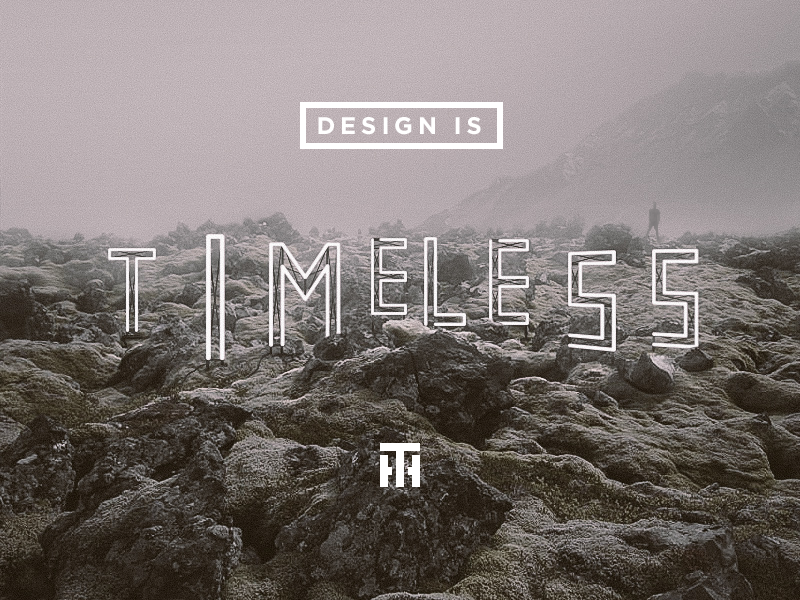 Design is timeless neon sign iceland landscape fog