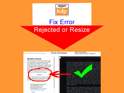How to fix error or rejected cover or manuscript for amazon amazon book cover childrens book coloring book design ebook design fix error cover illustration kindle publisher