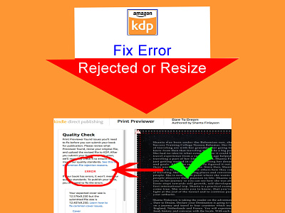 How to fix error or rejected cover or manuscript for amazon