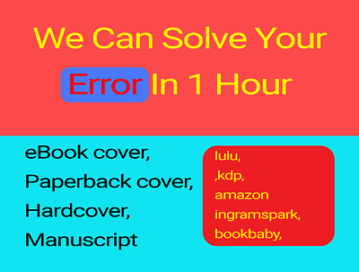 We can solve your error in 1 hour amazon book cover childrens book coloring book design ebook design fix error cover kindle publisher