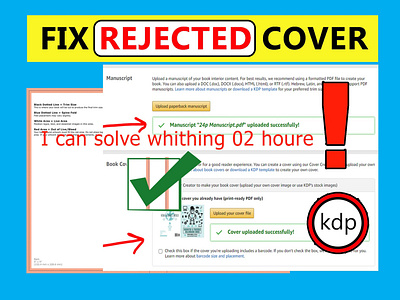 Fix any error Rejected book Cover or manuscript