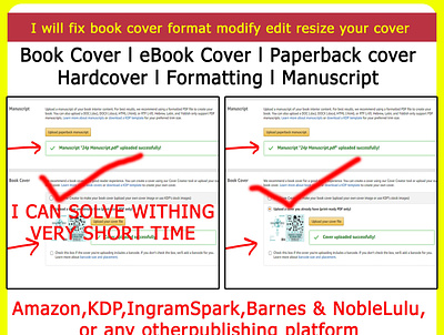 My service fixing the book cover format, modifying, editing, and amazon book cover childrens book coloring book design ebook design fix error cover illustration kindle publisher