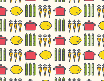 Home Cooking Pattern A asparagus carrot cooking dutch oven groceries home home cooking kitchen lemon organic pattern produce vector vegetables