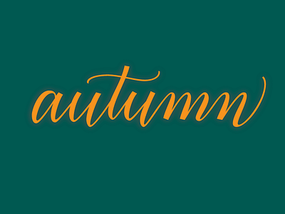 Autumn digital lettering lettering script vector