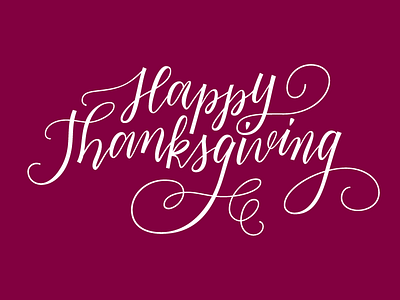Happy Thanksgiving digital lettering lettering script vector