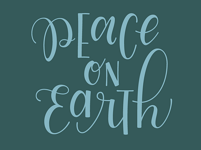 Peace On Earth digital lettering lettering script vector