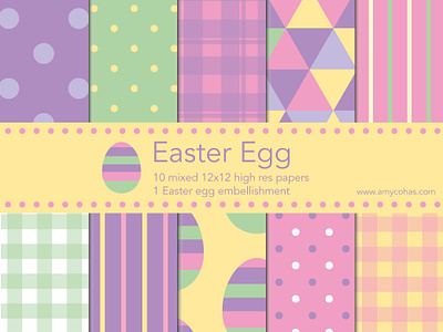 Easter Egg digital scrapbook papers