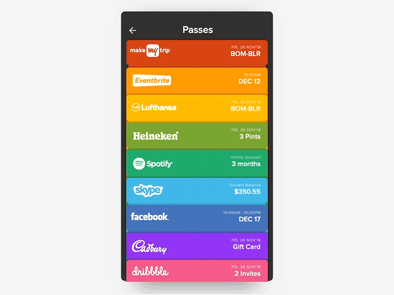 iOS Wallet App - Cards after effects animation cards gif ios passbook prototype tutorial wallet workshop
