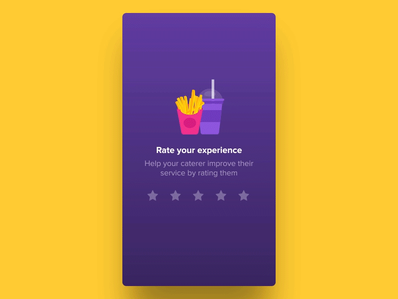 Rate your Experience after effects drink fries gif motion prototype rating stars ui ux