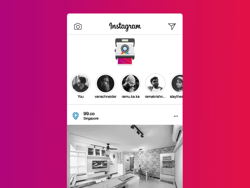Pull To Refresh - Instagram Polaroid animation camera gif instagram instant camera polaroid pull to refresh refresh ui ux