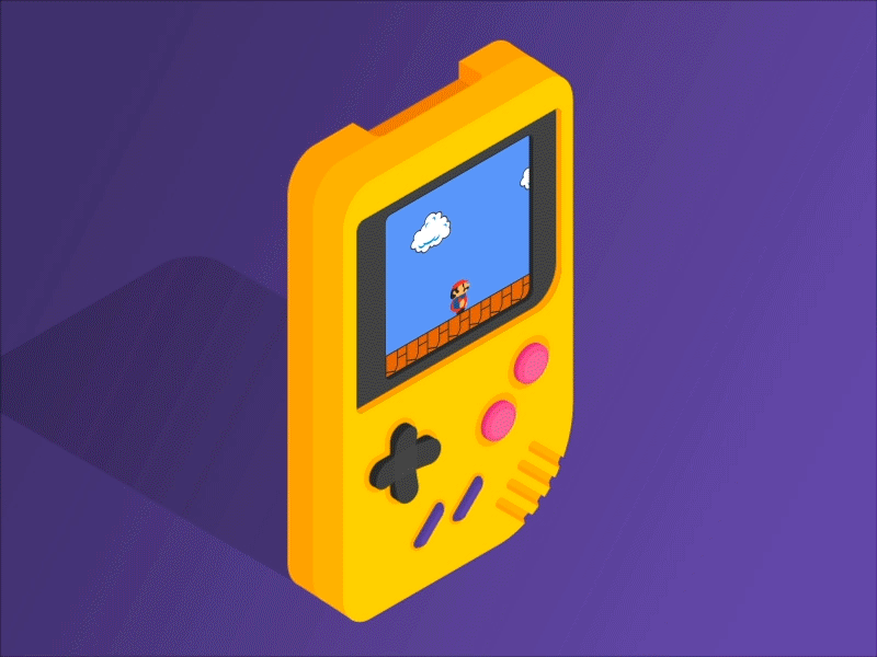 Gameboy - Mario 3d after effects animation bangalore game gameboy gameplay gif illustration isometric mario supermario