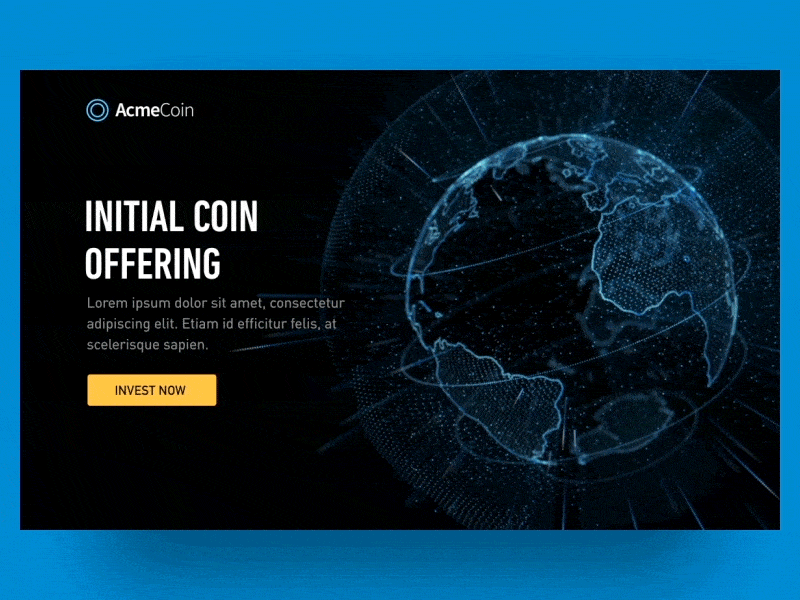 Cryptocurrency Website - 3D Earth