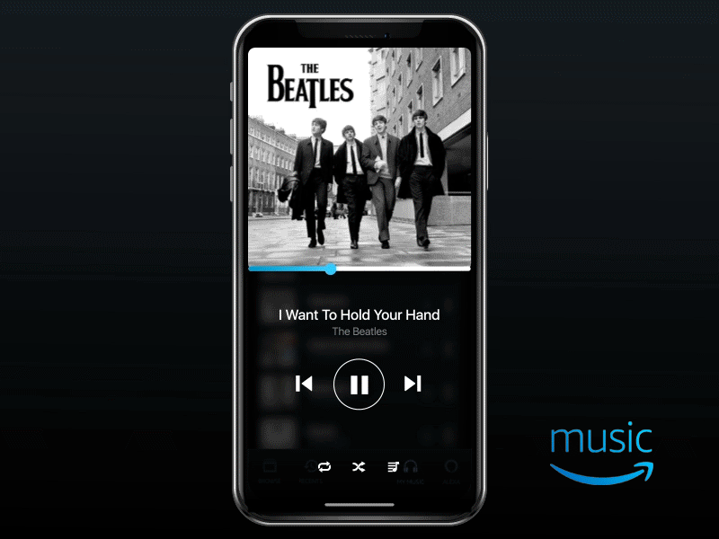 Amazon Music Player Transition after effects amazon beatles gif iphonex morph music player spotify transition ui ux