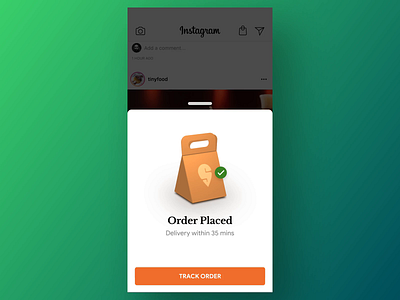 Buy Food on Instagram - Checkout 3d after effects burger checkout design food foodapp gif instagram motiondesign packing swiggy ui ux