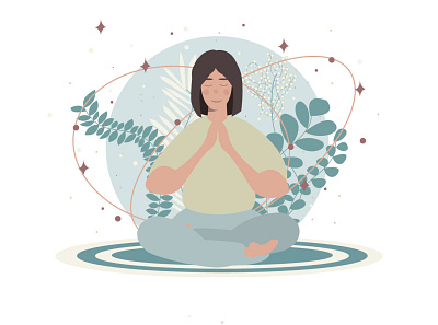 Meditation process in flat illustration flat illustration illustration yoga pics
