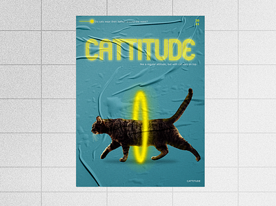 Poster design: Cattitude design photoshop poster print design