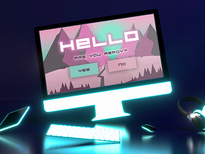 Game 'Hello' adobephotoshop cyber punk design futuristic futuristic style game design game ui illustration ui