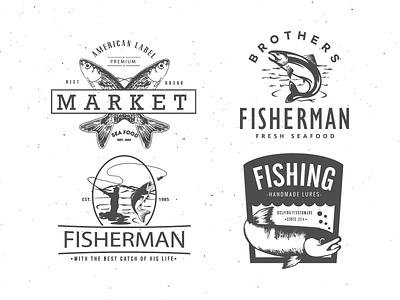 Fishing Vintage Badges Logos