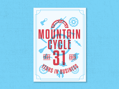 Mountain Bike Parts Poster Template badge bicycle bike bike parts cycle flyer logo mountain poster vintage