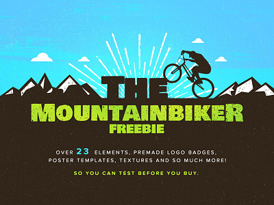 The Mountainbiker - Designer Logo Kit - FREEBIE adventure badges bicicleta bicycle bike logo creator montagna mountain mountainbike vello velo vintage