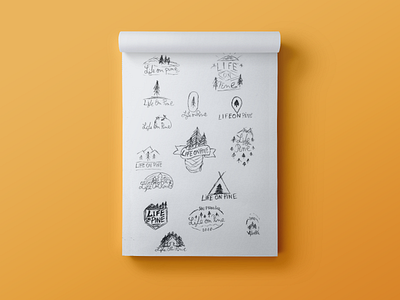 Life On Pine Logo Explorations Sketches