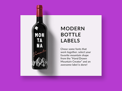 Wine Lable made with Hand Drawn Mountain Creator bottle handdrawn label lineart mountain outdoors wine