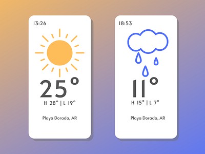 Weather app app design flat icon minimal ui ux web