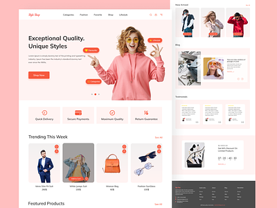 Fashion Landing Page clean design clothing concept e comerce ecommerce fashion fashion design landing page online shoping online store product design redesigned ui userinterface ux web design web ui webdesign website
