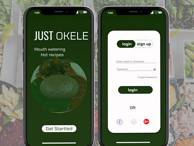 Food app ui mockup design ui ux