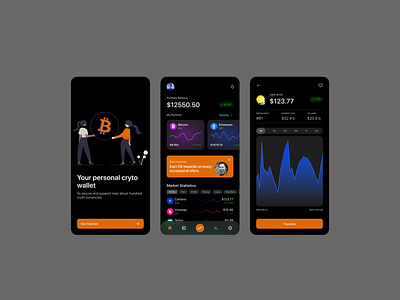 A crypto mobile wallet design.