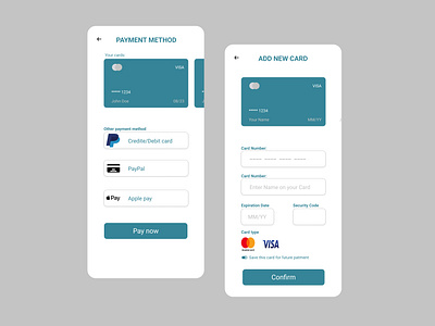 Mobile payment screen interface