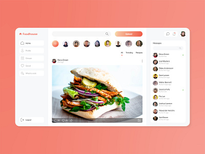 Cooking Sharing App app cooking social media ui ux