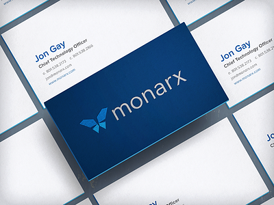 Monarx Card Mockup branding business cards logo software tech