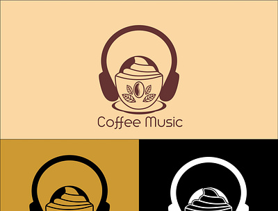 COFFEE MUSIC 2 branding design elegant design graphic design logo logo bra vector